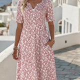Carmen | Vestido midi floral solto e leve para Mulher