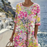 Elena | Vestido midi floral solto e leve para Mulher