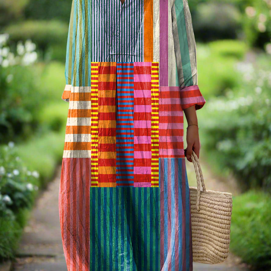 Lia™ | Vestido de Mulher de Arte Geométrica Atemporal