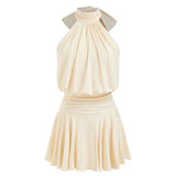 Griselda - Minivestido sem mangas com gola alta e lenço para Mulher