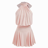 Griselda - Minivestido sem mangas com gola alta e lenço para Mulher