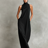 Caterina | Vestido longo preto minimalista para Mulher