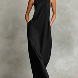 Caterina | Vestido longo preto minimalista para Mulher