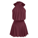 Griselda - Minivestido sem mangas com gola alta e lenço para Mulher