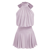 Griselda - Minivestido sem mangas com gola alta e lenço para Mulher