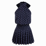 Griselda - Minivestido sem mangas com gola alta e lenço para Mulher