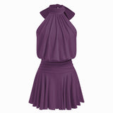Griselda - Minivestido sem mangas com gola alta e lenço para Mulher