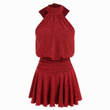 Griselda - Minivestido sem mangas com gola alta e lenço para Mulher