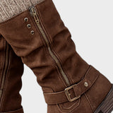 Gloria | Bota de Caña Alta com Detalhe de Malha Trançada