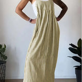 Camille | Vestido Macacão Listrado Casual