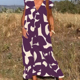 Ellen | Vestido estampado com decote em V para Mulher