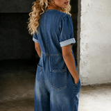 Maya | Macacão Denim de Perna Larga para Mulher