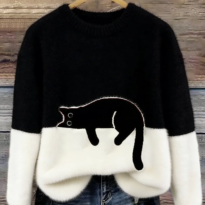 Luna | Camisola Feminino com Gráfico de Gato