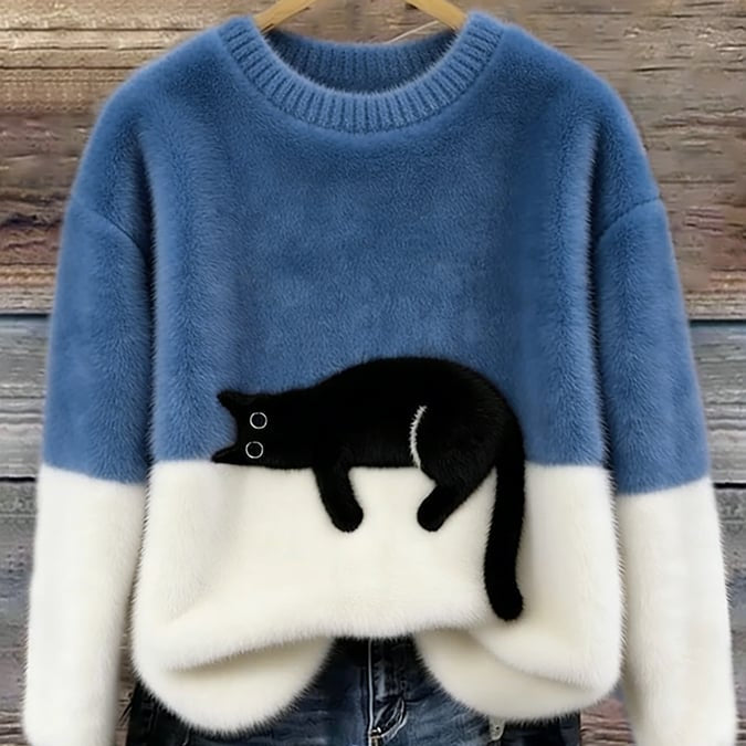 Luna | Camisola Feminino com Gráfico de Gato