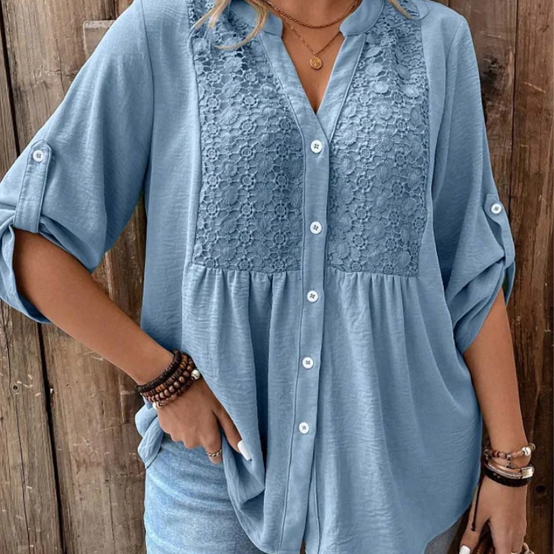 Noor – Blusa com decote em V e botões para Mulher