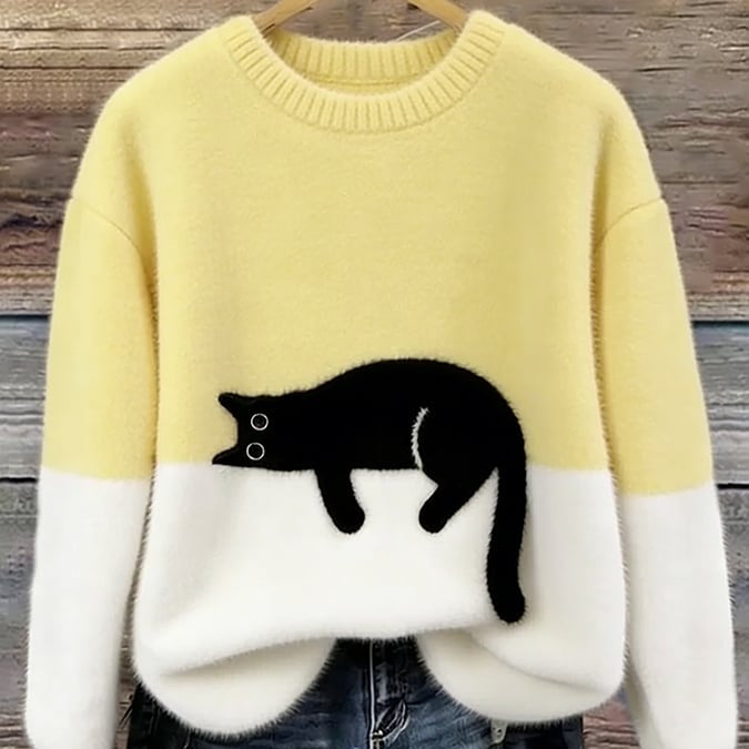 Luna | Camisola Feminino com Gráfico de Gato
