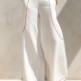 Vitto | Conjunto branco com top sem mangas e calças de perna larga para Mulher