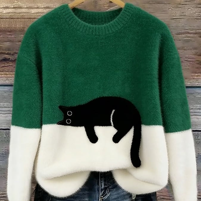 Luna | Camisola Feminino com Gráfico de Gato