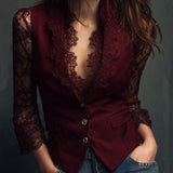 Claudia · Blazer de Mulher Preto com Renda