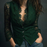 Claudia · Blazer de Mulher Preto com Renda