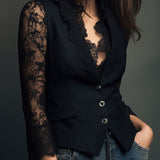 Claudia · Blazer de Mulher Preto com Renda