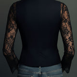 Claudia · Blazer de Mulher Preto com Renda