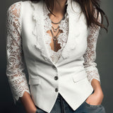 Claudia · Blazer de Mulher Preto com Renda