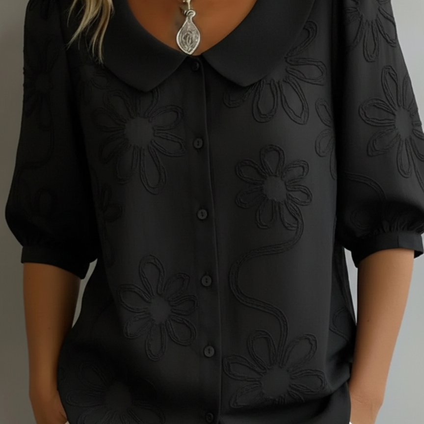 Aurélie — Blusa leve floral elegância natural para Mulher