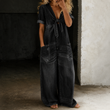 Maya | Macacão Denim de Perna Larga para Mulher