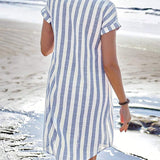 Martine | Vestido camisa listrado elegante para Mulher