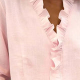 Indie · Blusa de Mulher com volantes e decote em V