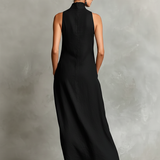 Caterina | Vestido longo preto minimalista para Mulher