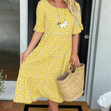 Blythea | Vestido de Muher midi casual com babados