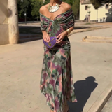 Alondra - Vestido longo de Mulher com estampa floral e decote em V