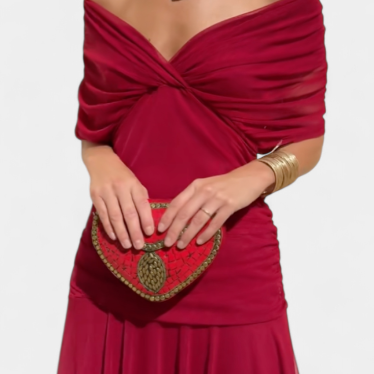 Magda™ | Vestido largo de flores com decote em V