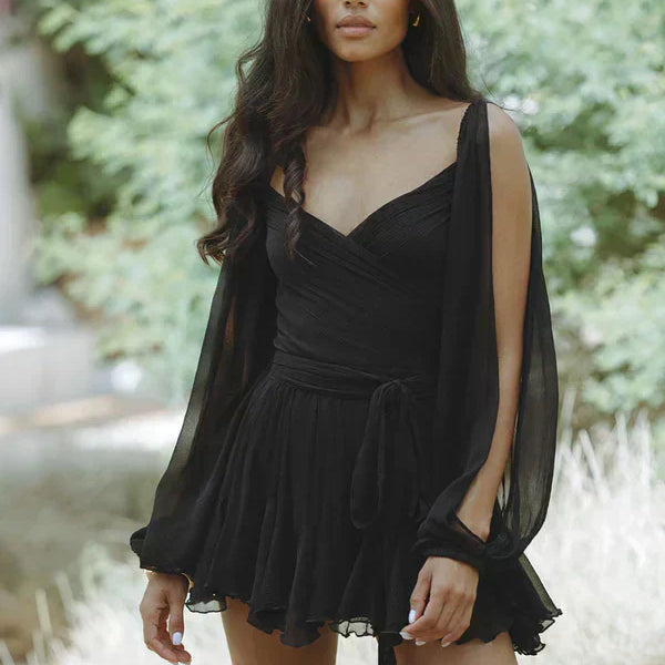 Layla | Vestido curto alegre com mangas bufantes