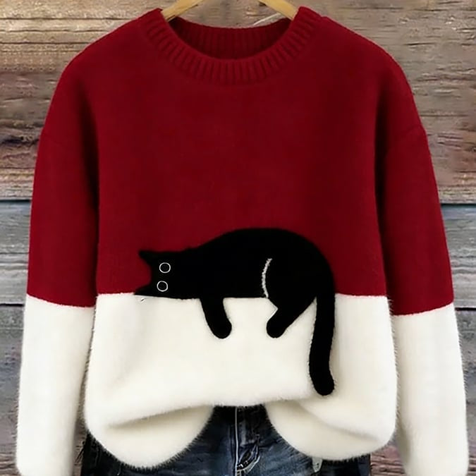 Luna | Camisola Feminino com Gráfico de Gato