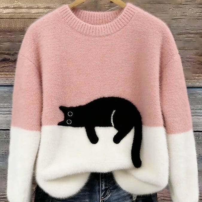 Luna | Camisola Feminino com Gráfico de Gato