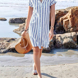 Martine | Vestido camisa listrado elegante para Mulher