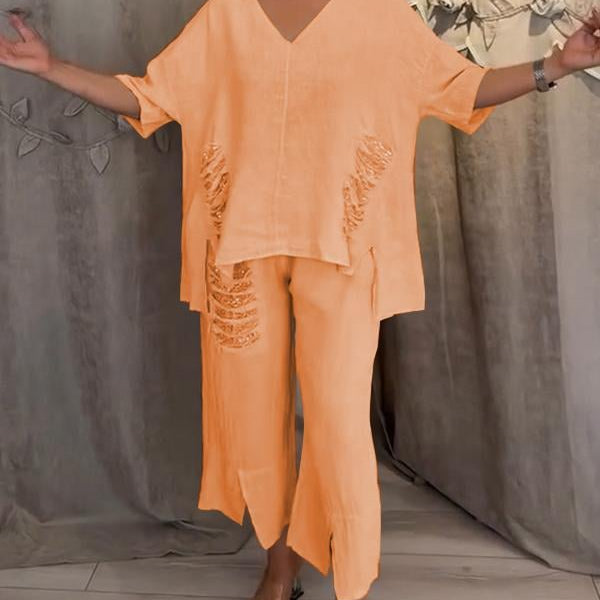 BIANCA | Conjunto de verão de duas peças com elegância sem esforço e conforto fluido para dias ensolarados