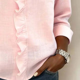 Indie · Blusa de Mulher com volantes e decote em V