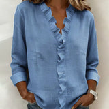 Indie · Blusa de Mulher com volantes e decote em V