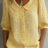 Aurélie — Blusa leve floral elegância natural para Mulher