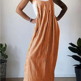 Camille | Vestido Macacão Listrado Casual