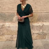 Alondra - Vestido longo de Mulher com estampa floral e decote em V