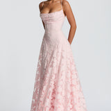 Francisa | Vestido longo de Mulher com corpete de renda