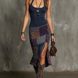 Selena | Vestido Boho Patchwork com Alças para Mulher