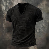 Jairo - Camiseta Vintage de Decote em V para Homem