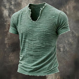 Jairo - Camiseta Vintage de Decote em V para Homem