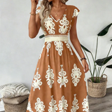Candela - Vestido maxi barroco com decote em V para Mulher